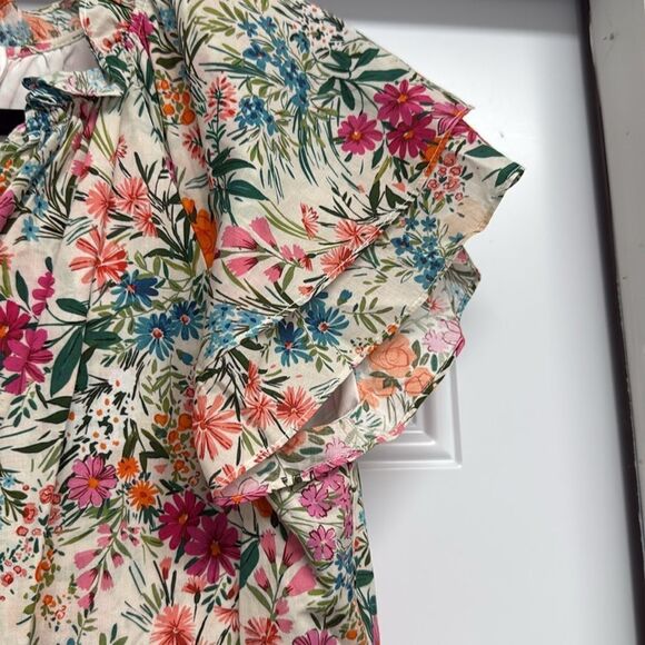 Lavender Brown Multicolor Floral Dress - Size Medium - Like New Summer Dress - Picture 3 of 4